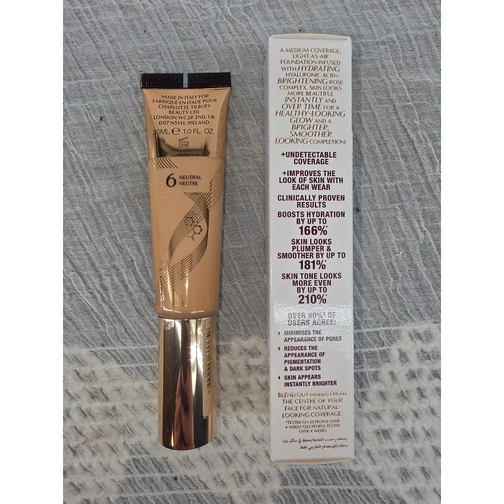 Charlotte Tilbury Beautiful Skin Foundation 6 Neutral 30ml Medium Coverage